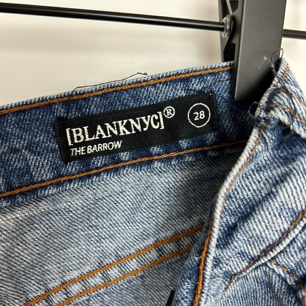 Blank NYC The Barrow Vintage High Rise short blue denim jean Sz 28 distressed - Picture 8 of 10